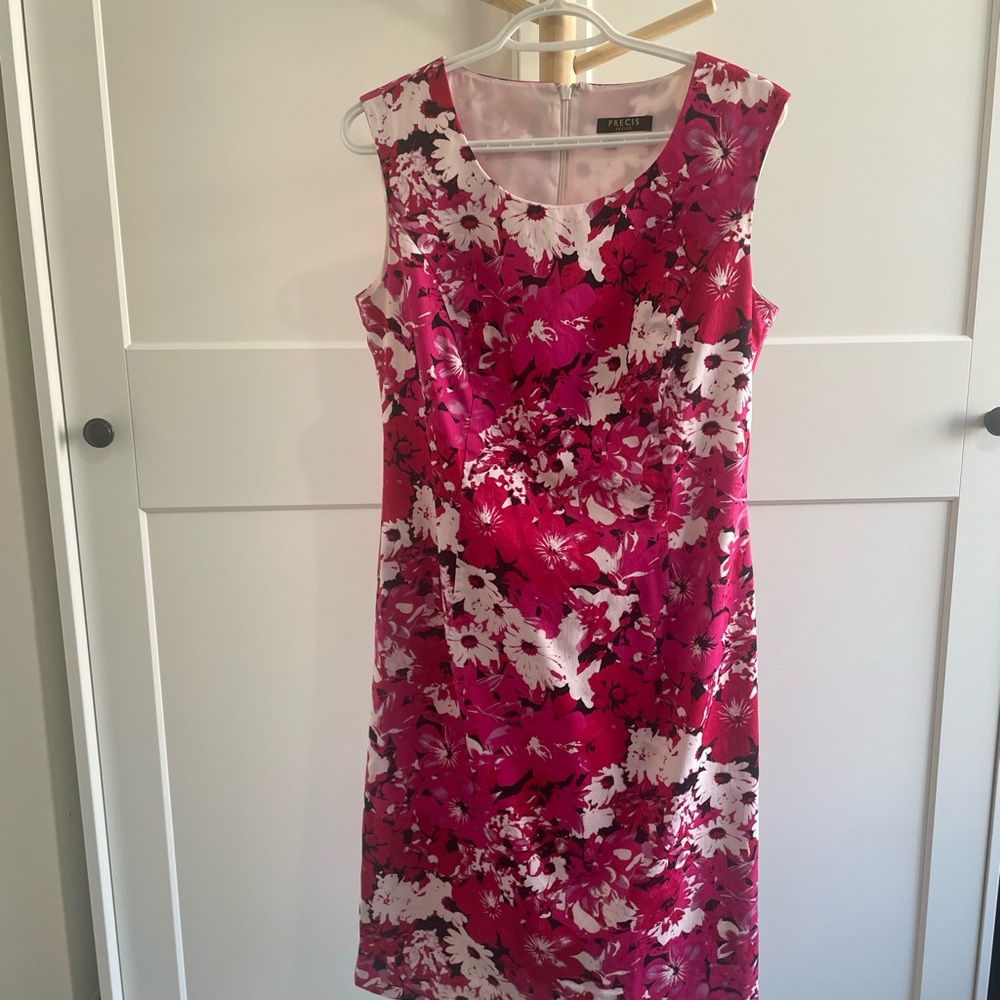 Precis Petite Vibrant Pink Floral Midi Dress